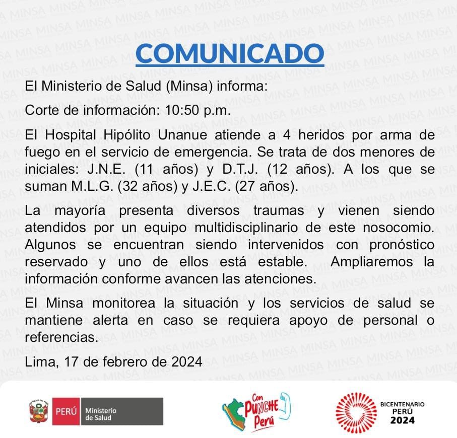 Comunicado del Minsa