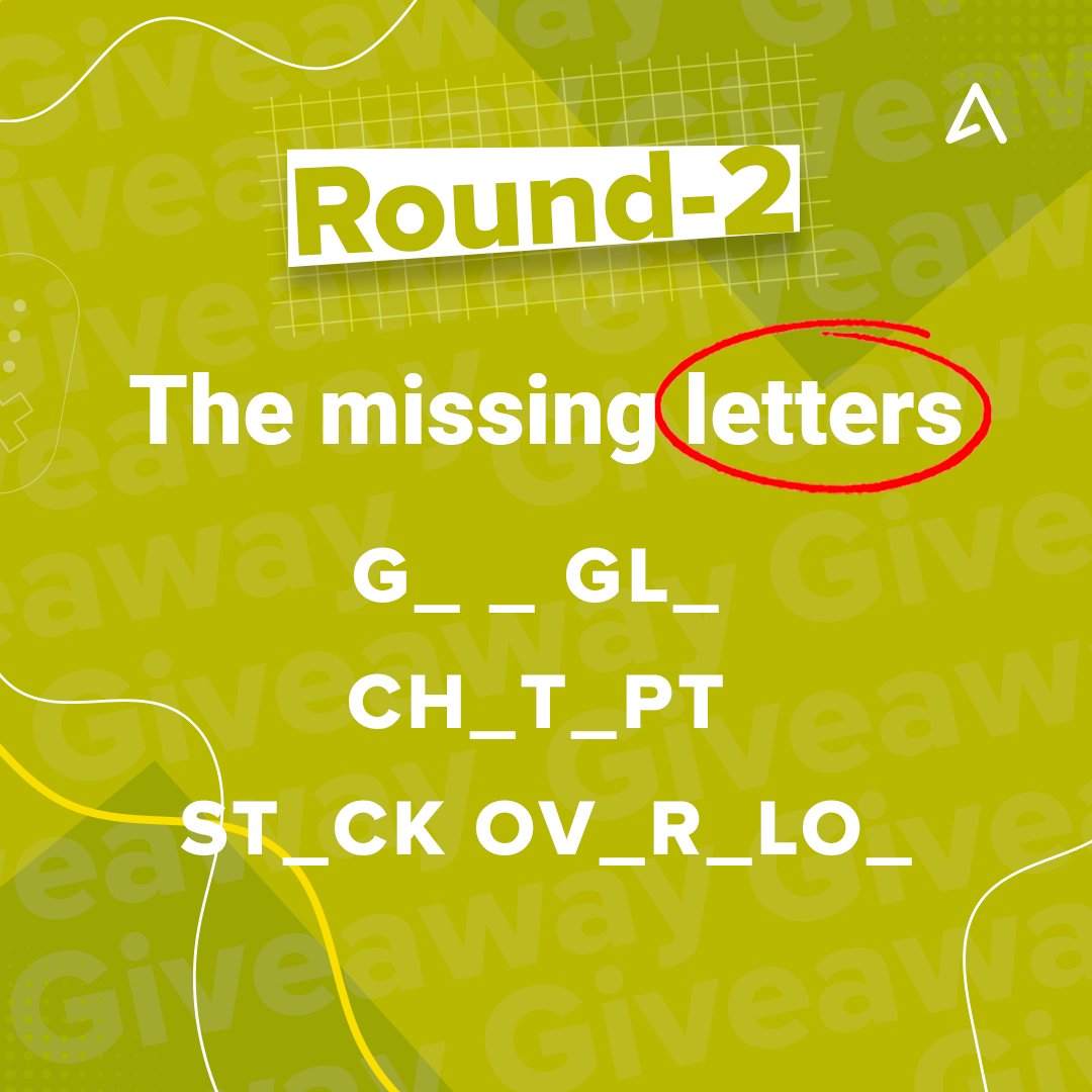 Giveaway Round 2 📢 Guess the missing letters and unlock the #mystery of these 3 words. Hint: These 3 are the best friends of a #programmer Must Follow Rules: 🖖Follow @Appinventiv 🔁Like & #RT ✅Comment the answer & Tag 4 friends #giveaway #ContestPost #GiveawayAlert…