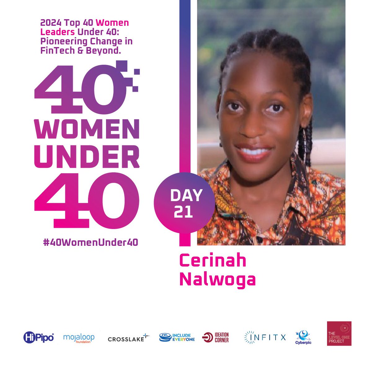 #40WomenUnder40 | Day 21

Introducing Nalwoga Cerinah Kasirye: As the founder of @trillionlooks, <a href="/CerinahTrillion/">Cerinah Kasirye</a> leads a socially impactful enterprise aimed at uplifting marginalized artisans in Uganda. Through mass production, marketing, and global sales of their handicraft