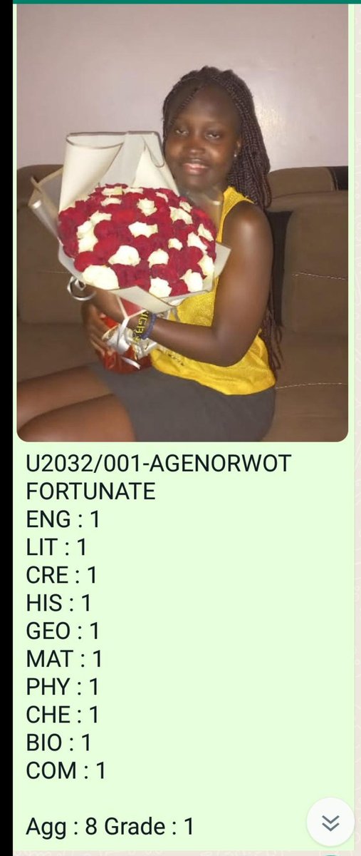 Lord I thank you for My daughter's excellent performance in the recently released Uganda National Examination for O' Level, We are Proud @nickopiyo @norbertmao @DanFredKidega @Mapenduzi_Ojara @PatOnyango2 This gal brought all the Distinctions One 🤣 8in8 & 10in10 Super Proud Mum