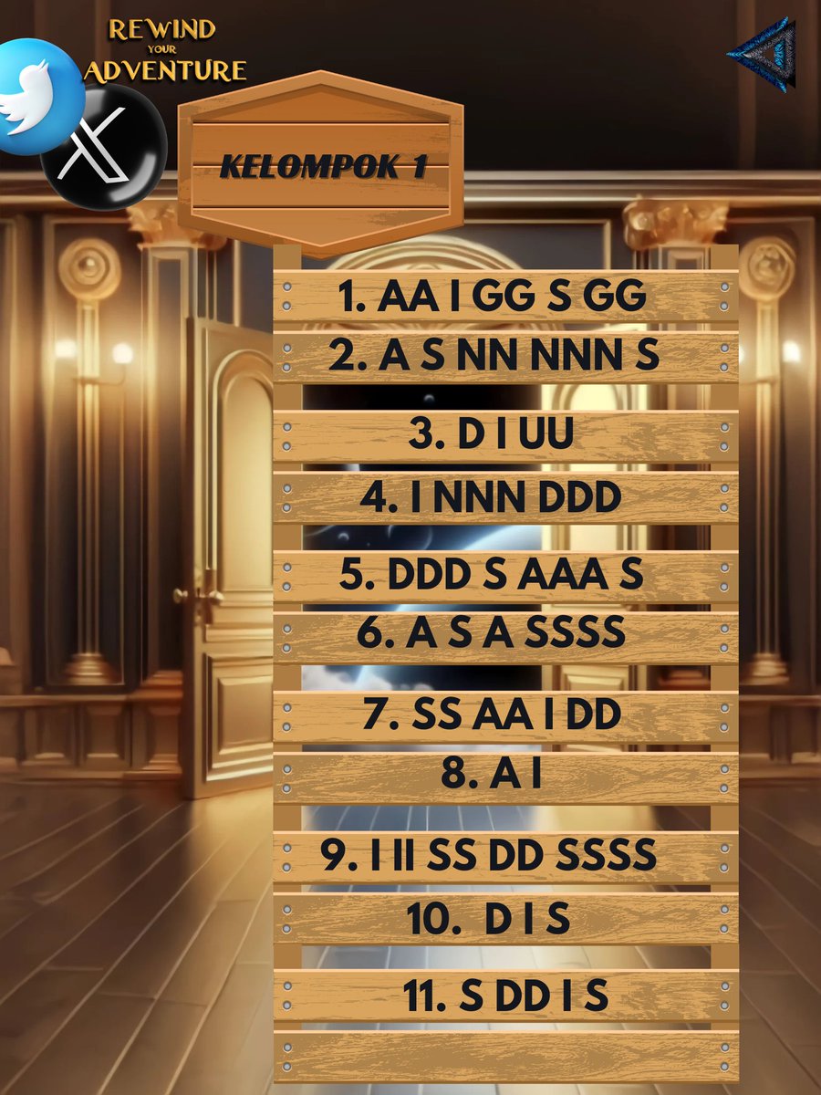 ctUMIII's tweet photo. @RPREWINDagc ㅤ 
ㅤ 
Sebelumnya gue minta maaf, tadi ada beberapa yang dapet clue kelompok cuman itu pembagiannya salah karna masih 10 orang. Yang bener yang ini guys, silahkan pecahkan sandinya terus bentuk GDM jangan lupa invite para Creators 😁

Good luck! 

ㅤ https://t.co/Cs1ZneFIGW