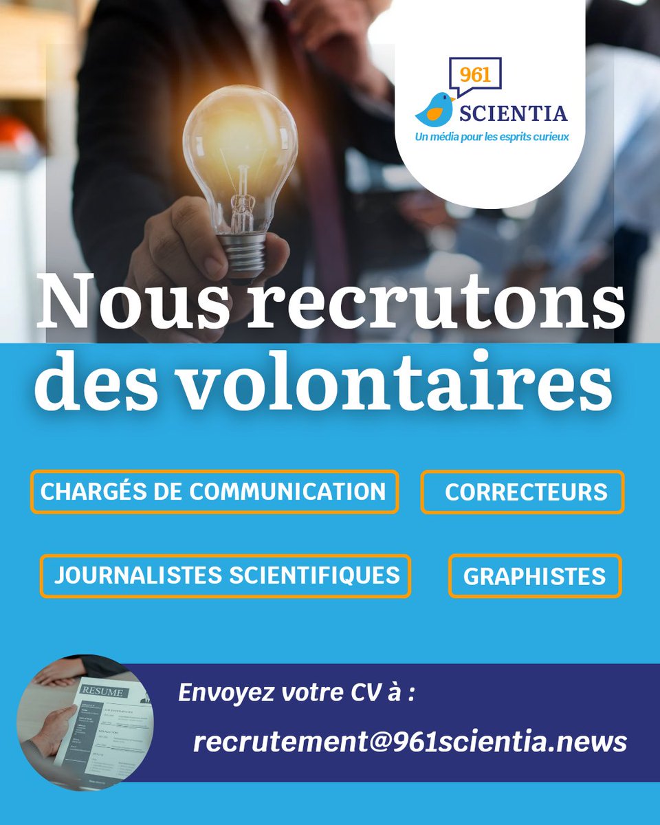 961scientia's tweet photo. Rejoignez notre équipe pour vivre une expérience professionnelle unique ! 

Join our team and live a unique professional experience ! 

#961Scientia #recruitment https://t.co/EzqFr800dB