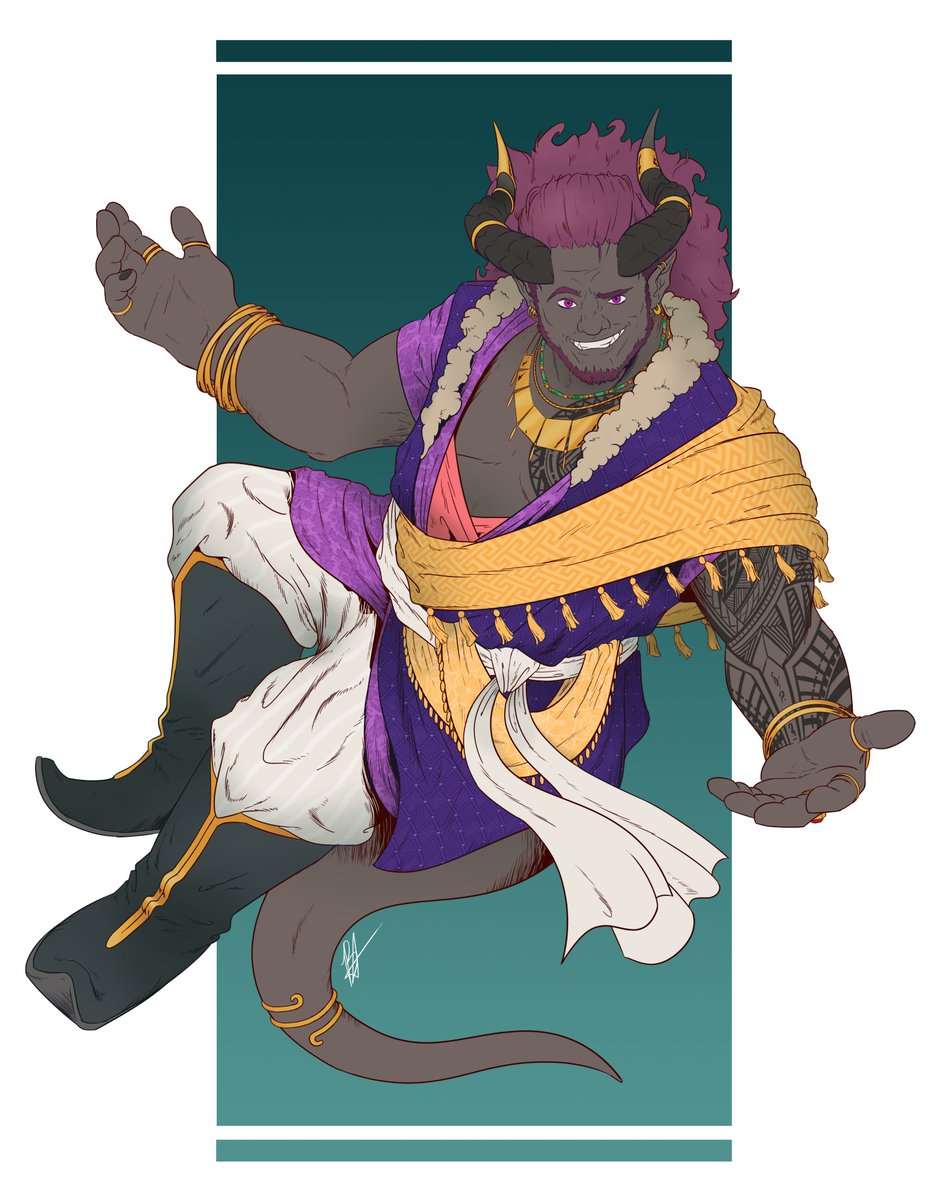 First picture of 2024! Yet another of my D&amp;D characters: Obenari! For the fun of it I plan to do a few more of these for my friends too, so keep an eye open for that!
#dungeonsanddragons #DnDcharacter