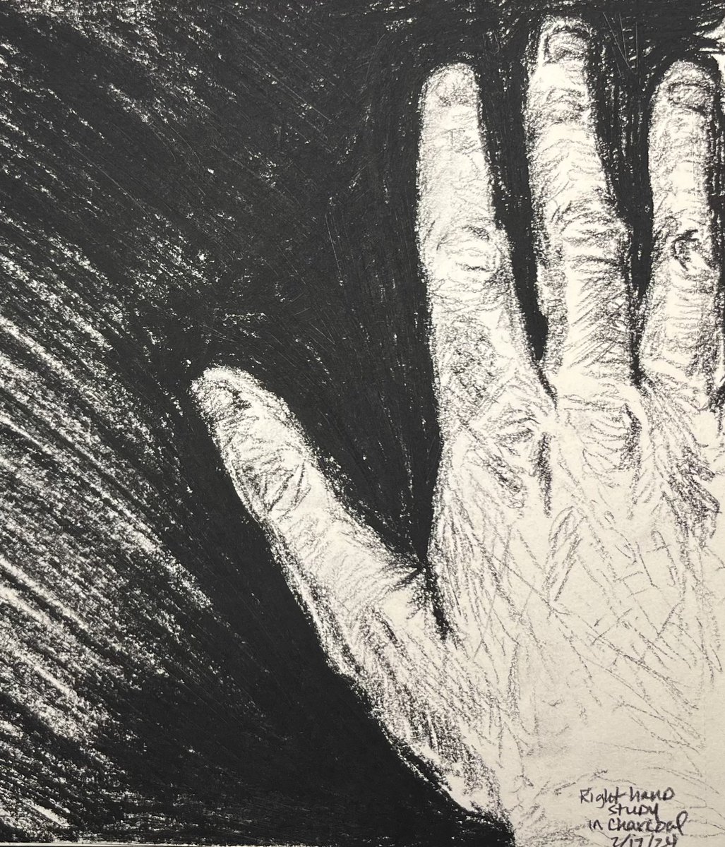SwoggerArt's tweet photo. study of the right hand
charcoal 11” x 14”

original &amp; prints available. 
DM for pricing / commissions
@swoggerart 

#sketch #humanfigure #figuredrawing
#leftbrain #artworkoftheday 
#strathmore #generalscharcoal #charcoalart #sketchoftheday #madeinpgh #artistoninstagram https://t.co/0GqUj9jaL1