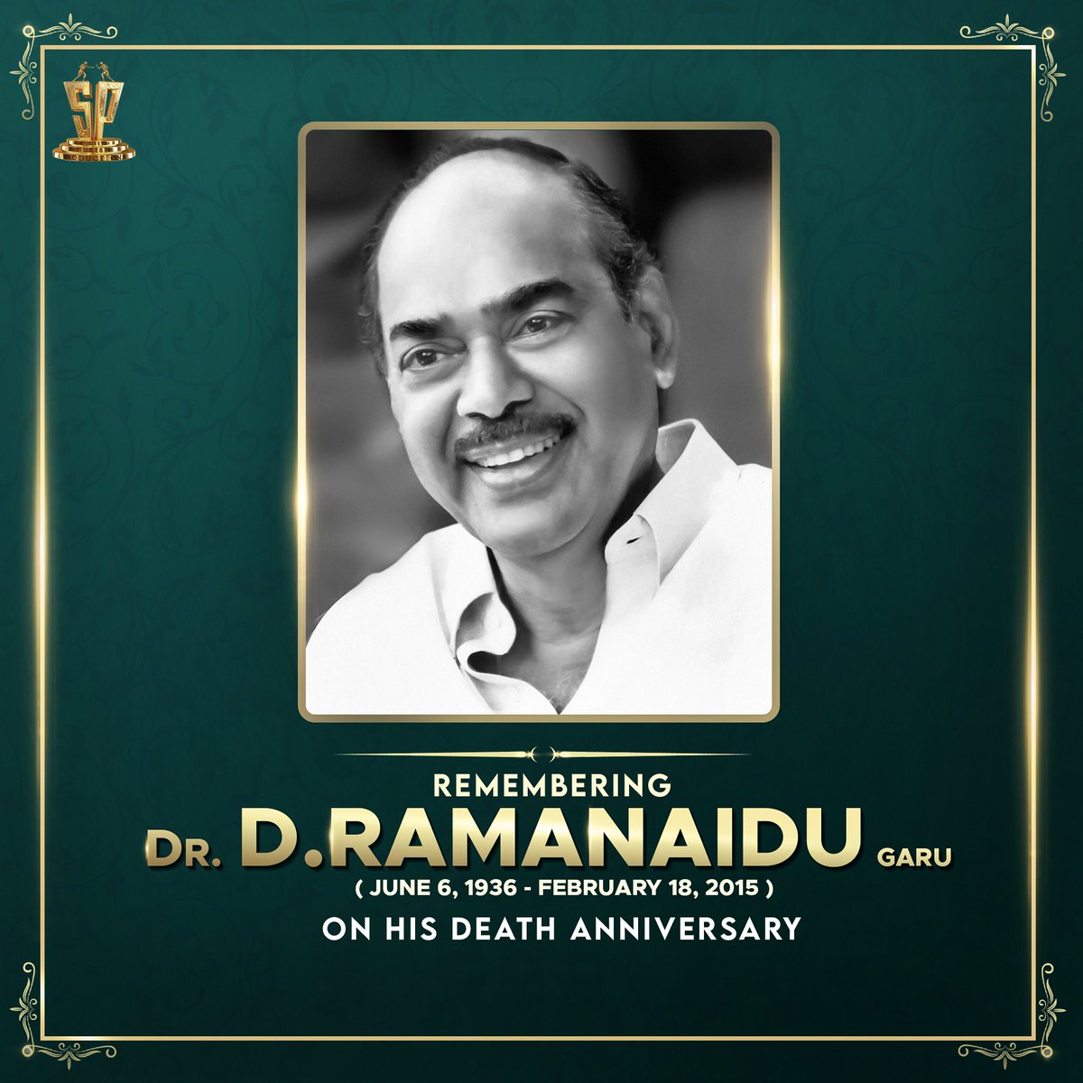 The legend, whose cinematic excellence paved a path for generations ahead. Remembering our beloved founder and celebrated filmmaker, Shri D. Ramanaidu garu on his death anniversary. #DRNLivesOn