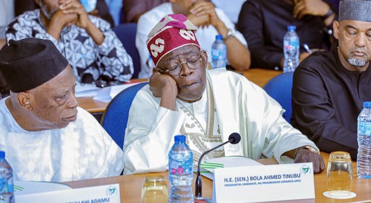 firstladyship's tweet image. He did it again at the ongoing AU Summit.

Why does he sleep all the time?