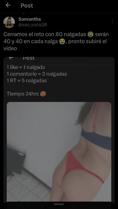 Reto cumplido, me quedaron rojas mis nalguitas 🥵😭 Like &amp; RT para repetir el reto o hacer uno m&aacute;s intenso<a href="/tag/beryl"class="tags"><span>#beryl</span></a>