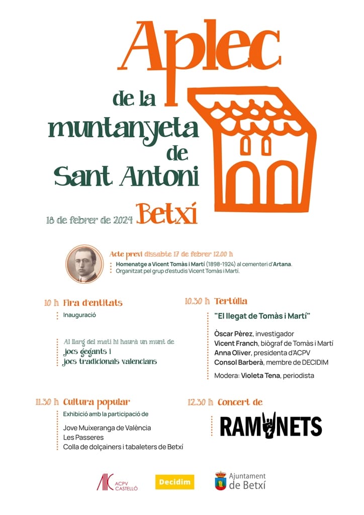 CompanyStas's tweet photo. #18fe24
10h Aplec de la Muntanyeta de S Antoni/Betxi
2/4 d'11h "El llegat de Tomàs i Martí"
2/4 d'1hV #Ramonets 

11h @placadelllibre a Alacant/plSeneca

11h
~ Aturem el macro pai, coca i concert Kinperkal i #TresFanBall a Lliber
~"L'Esquella" per @grupalimara a VLC/plCarme https://t.co/X6wRNKZT7s