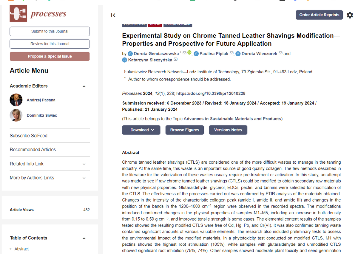 TedDu_mdpi's tweet photo. #NewArticle
#Experimental Study on Chrome Tanned #Leather Shavings Modification—Properties and Prospective for Future Application
https://t.co/ALmqhiDj6C
by Dorota Gendaszewska et al.
#mdpitopics via @Processes_MDPI #phytotests #heavymetal #FTIR analysis https://t.co/92ml6SQfvj