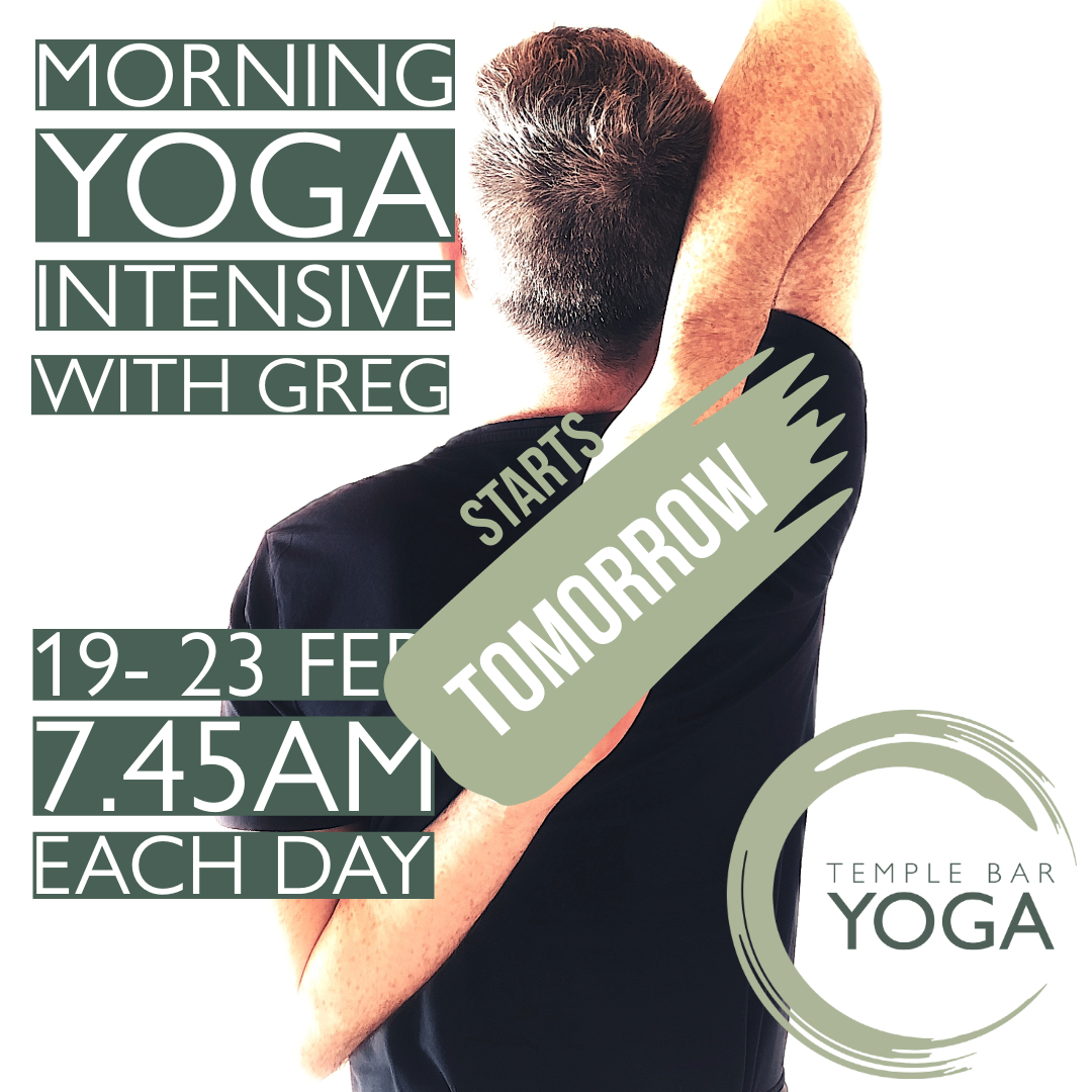 Starting Tomorrow!
February Morning Yoga intensive with Greg next week on zoom!⁠
Monday to Friday, 7.45-8.30am daily
€40 for the week⁠, free for unlimited members⁠
⁠
#yogaonline #onlineyoga #onlineyogaclasses  #morningyogapractice #morningyoga #yogaintensive #templebaryoga