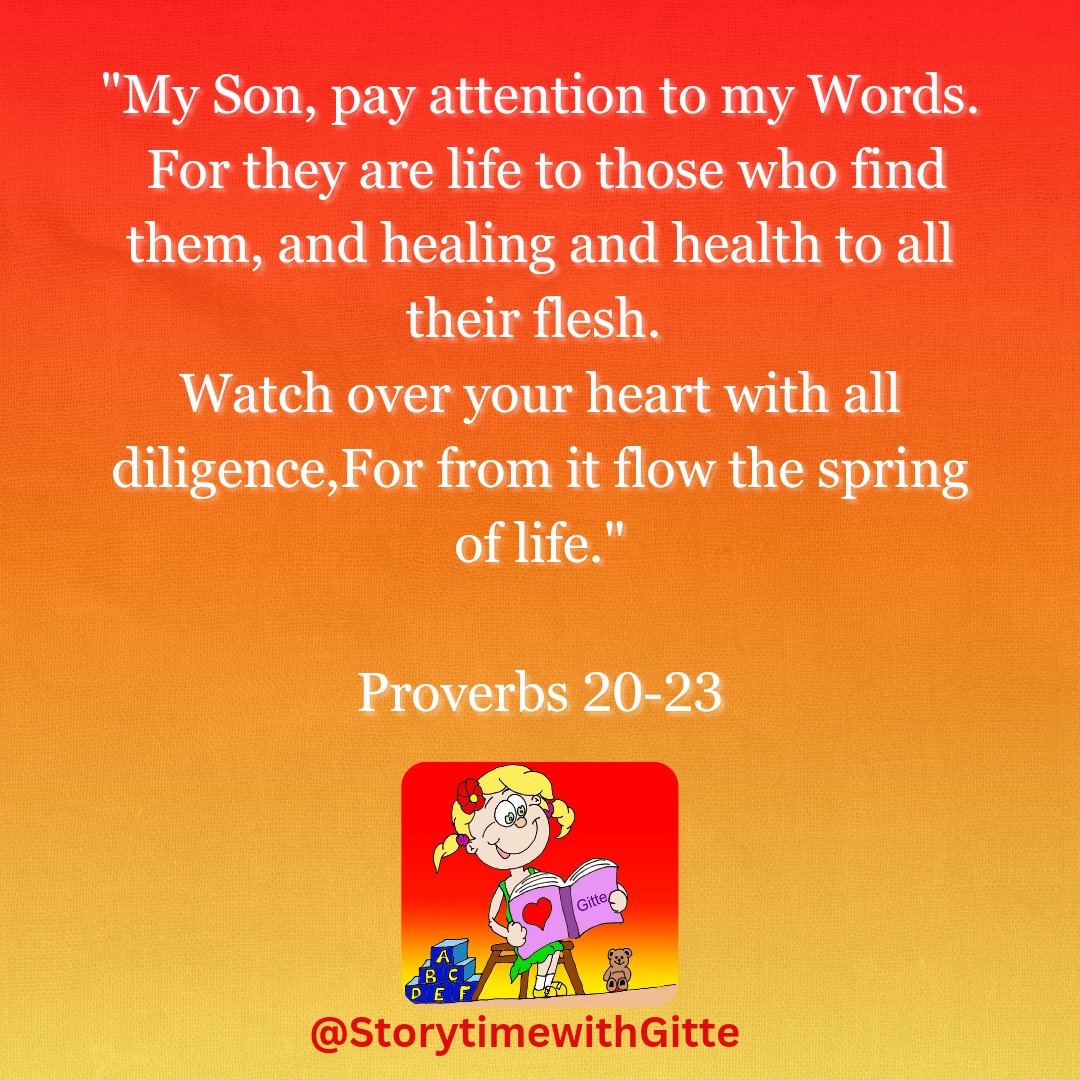 Have a lovely Sunday, filled with reflection on the timeless wisdom found in Proverbs 20-23! 🌞✨

@StoryGitte
-

#storytimewithgitte  #proverbs20 #GodsWord #godswordistruth #happylifeシ #motivation #motivationalquotes #healthyquotes #Bible #bibleverseoftheday