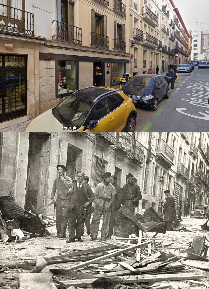 Increíble pero cierto!! <a href="/toreoyarte/">Toreo y Arte</a> ha sido de capaz de resolver este #CSIMadriles extradifícil. Grandes aplausos para él!!! Se trata de la calle de los Madrazo. En la acera de enfrente la fachada trasera del Ministerio de Educación. Añado comparativa