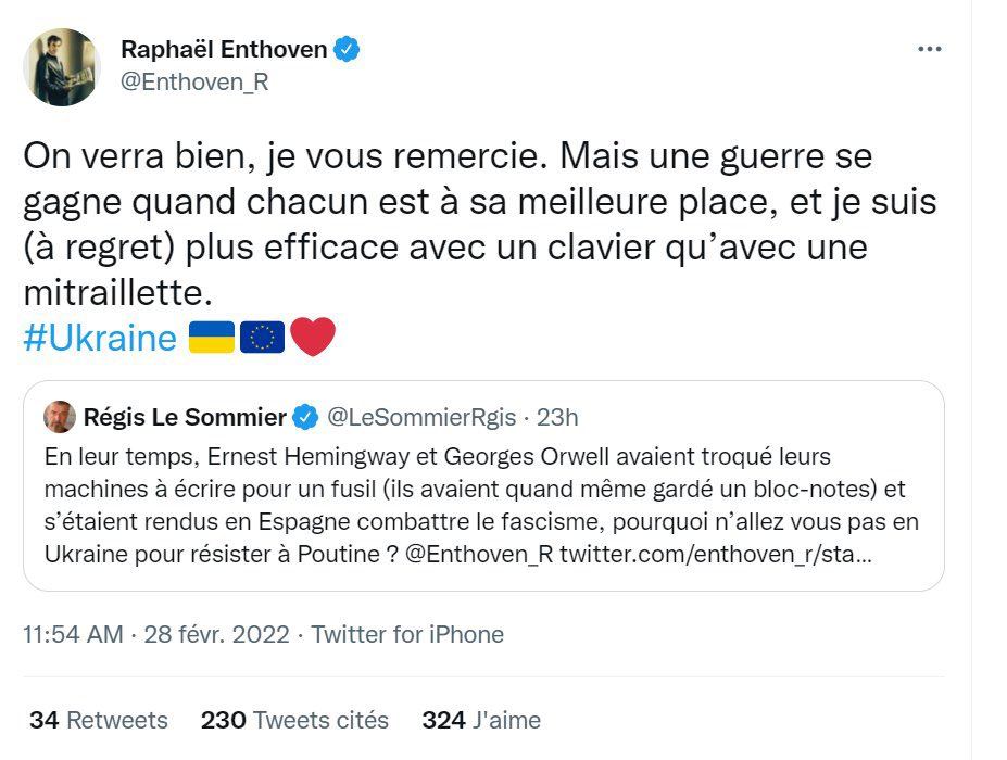 KimJongUnique's tweet photo. De toute évidence, en cas de conflit, on ne pourra pas compter sur tout le monde et encore moins sur ceux qui cherchent à nous envoyer sur le front, comme Enthoven, qui a une excuse toute trouvée…
#UFC298 l #Whittaker l #Volka l #Topuria l #Costa l #Cnews l #MacronDestitution l #Etoiles l #Bataclan l #Ukraine
➡️ Telegram : https://t.co/2B3Bfaol4g