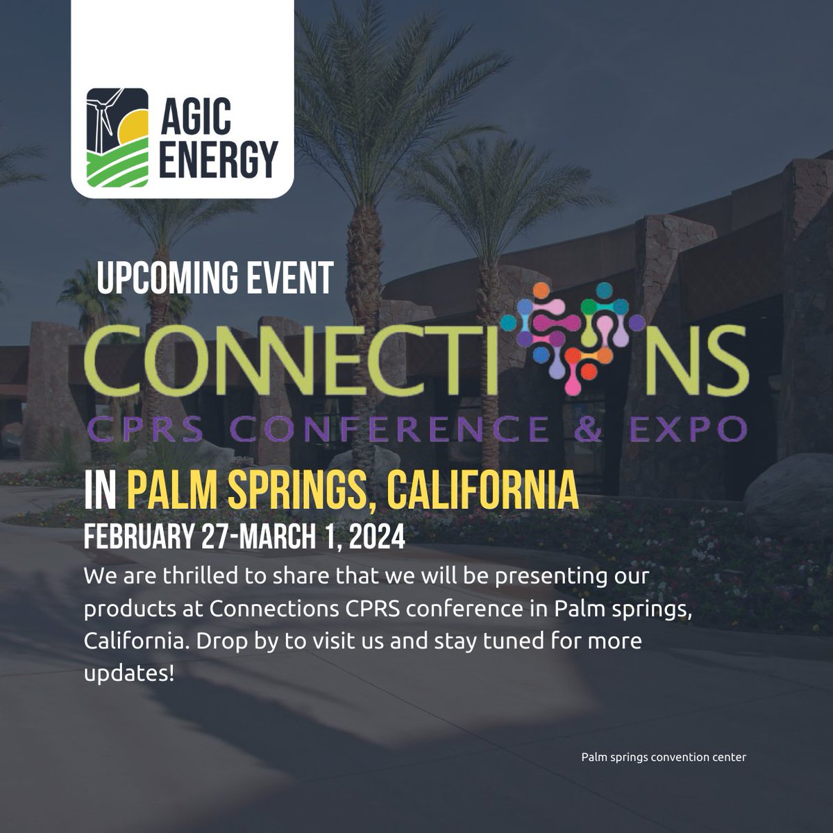 Come visit us at our next event, which will be: Connections CPRS conference and expo in Palm Springs, California. Come see our products yourself.
.
#event #solarpowerafrica #solarevent #cleanenergy #solarenergy #solar #solarproduct #sustainableliving