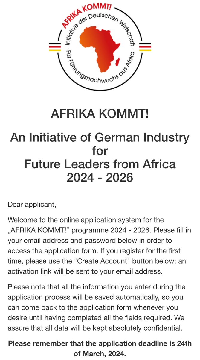 The German fellowship  AFRIKA KOMMT is currently receiving applications . 

Application deadline is the 24th - March - 2024. Don’t be left out . 

See the comment section for a recording of the season we did on Afrika kommt, we invited fellows to share their experiences any tips