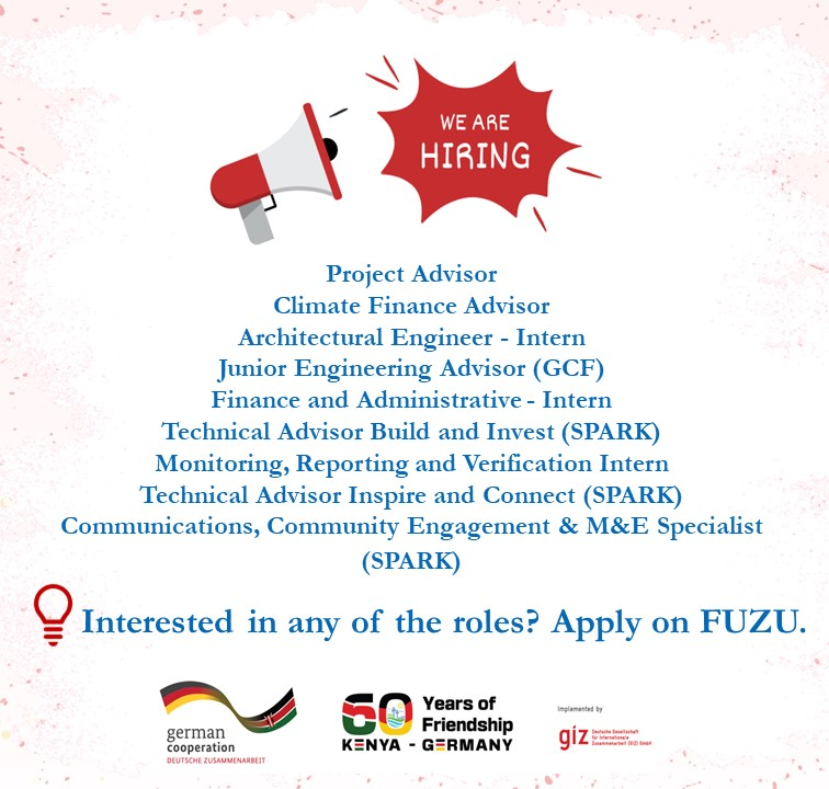 #IkoKaziKe!
We currently have several exciting opportunities available across @giz_gmbh #Kenya!

Interested? To find out all the details you need for each role, click the link below!

bit.ly/49i7buP

#JoinUs #ApplyNow #DevelopmentJobs