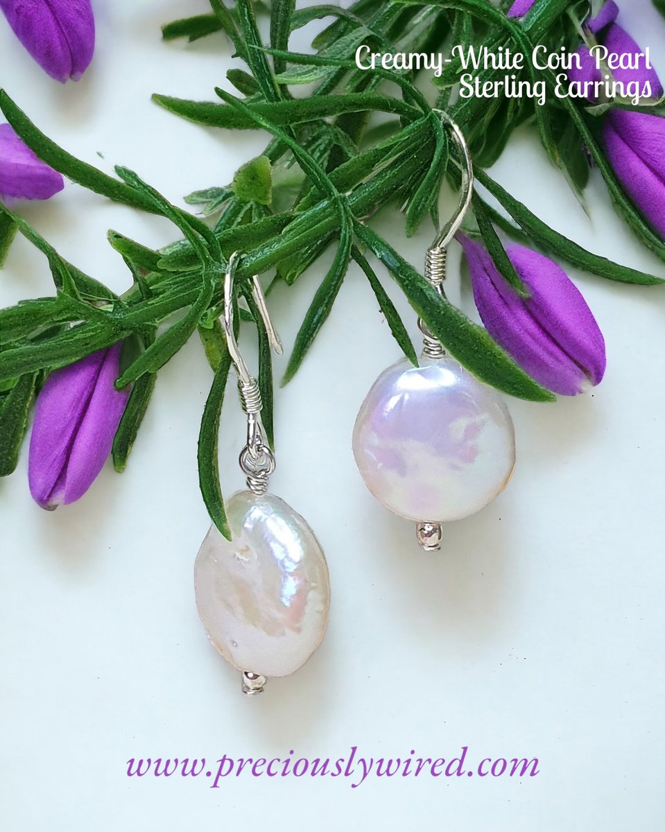 Timeless creamy-white Coin Pearl Sterling earrings preciouslywired.com

#handmade #handmadejewellery #ukmakers #MHHSBD #CraftBizParty #earlybiz #UKGiftHour #ukgiftfinder #UKGiftAm #smartsocial #SundayFringe #CraftHour #ShopIndie #UKCraftersHour #HandmadeHour #giftsforher