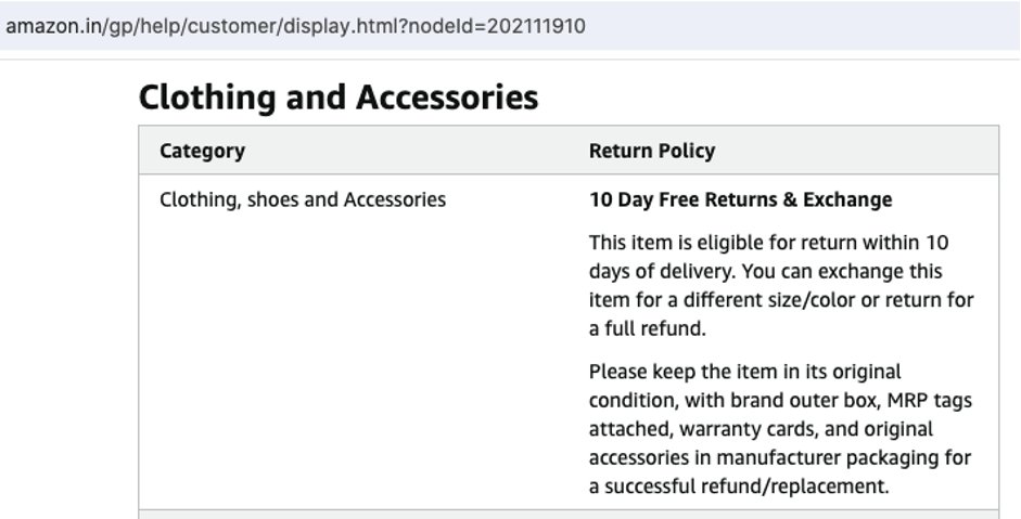 #AmazonRefundScamAlert 

The modus operandi used by <a href="/amazon/">Amazon</a> customer care dept is different from the refund policy stated on the website. I have attached screenshots. (amazon.in/gp/help/custom…)

1. Send out wrong apparel than what you have ordered.

2. Collect the wrong product