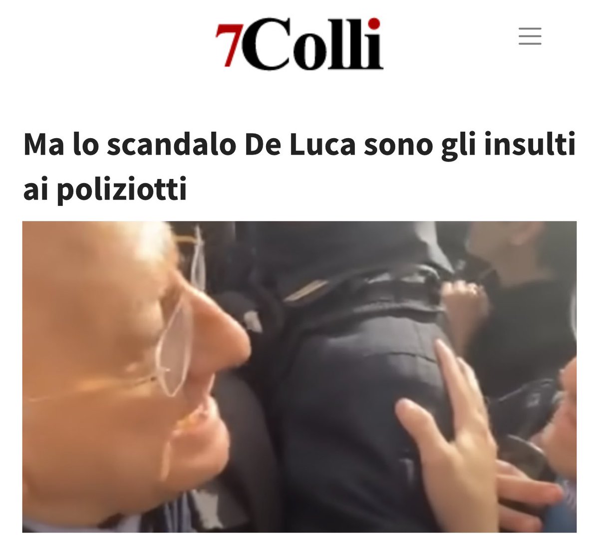 Storace's tweet photo. Dal sito #7colli: Ma lo scandalo #DeLuca sono gli #insulti ai #poliziotti

https://t.co/QWsQEufinV https://t.co/k8OV3nPhQF