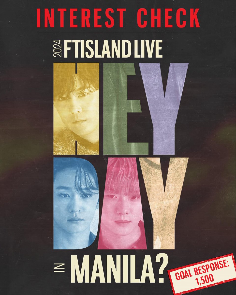 Help us to bring FTISLAND back here in the PHILIPPINES! 

Survey link : bit.ly/3SufrRd
Initiated by <a href="/FTislandPH/">FTIsland Philippines</a>