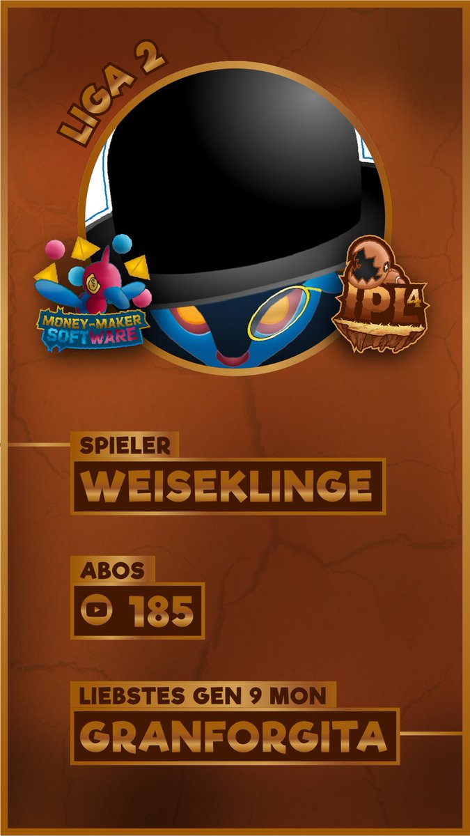 Ex-GPL-Champ Barry ist seit kurzem zurück aus seiner Draftpause und spielt bald seine erste IPL Liga! Ob er es noch drauf hat?

WeiseKlinge ist ebenfalls neu bei uns und bisher noch ein großes Fragezeichen für uns. Im Plateau Funk hört man, er soll besonders auf Liga 1 aus sein..