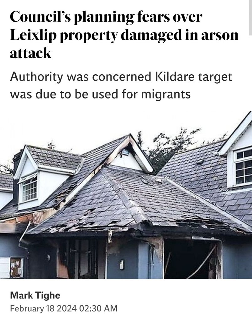 caulmick's tweet photo. Council’s planning fears over Leixlip property damaged in arson attack -@MarkLTighe
Kildare County Council raised concerns that Honeywood, a seven-bedroom house in Leixlip that was sold for €1.06m last May, was being turned into such a refuge without permission
#Fireland
https://t.co/MyKVuIkibX