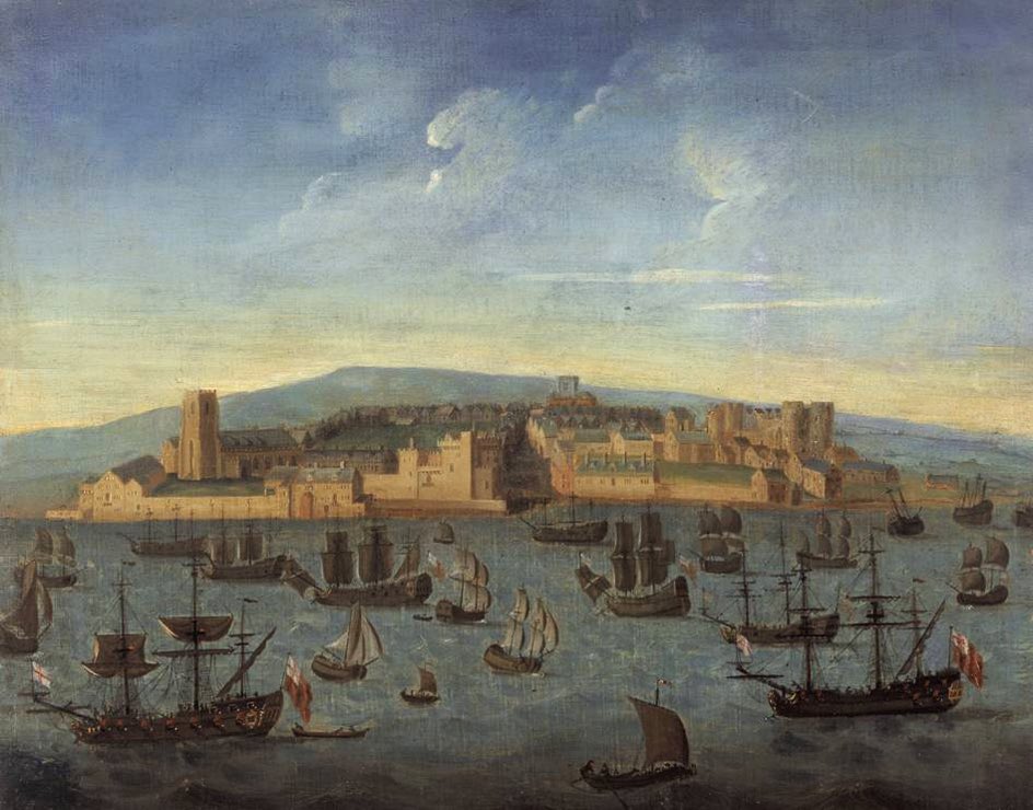 Unknown artist, Liverpool in 1680 - according to Merseyside Maritime Museum, the earliest known painting of #Liverpool