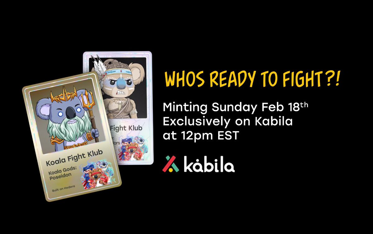 HairyHashgraph's tweet image. Whos ready for the Koala Fight Klub mint party?! This mint has been a long time coming and I’ve seen the art, it’s epic, well worth the wait! #HBARNFTs #KFK @KoalaHashKlub