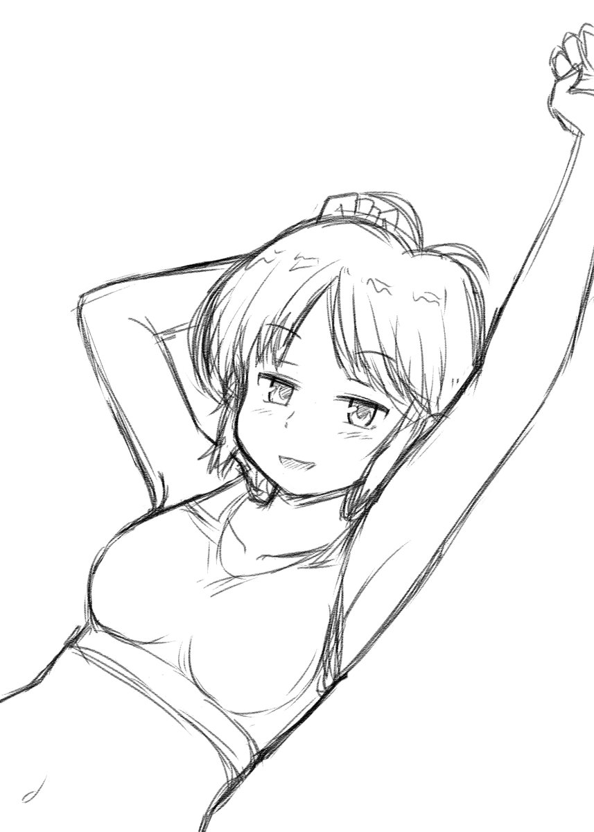 #このタグを見た人はラフ画とその完成絵を見せる
#留九紫音 