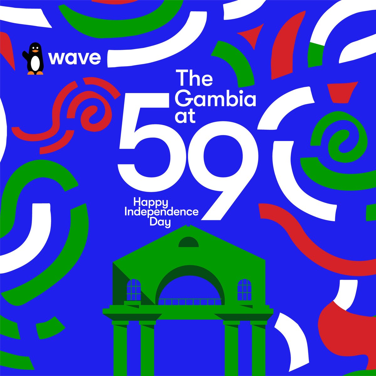 🇬🇲 Celebrating 59 years of resilience, unity, and pride! 
Happy Independence Day, The Gambia! 🇬🇲🎈

#SmilingCoast #GambiaAt59 #WaveGambia #Gambia