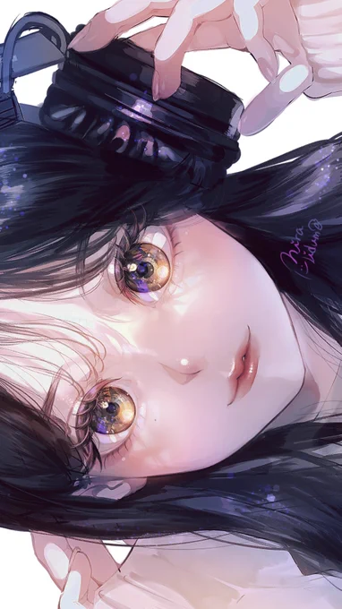 片耳ヘッドホンの同士いる?←イラスト                        描いた人→ 