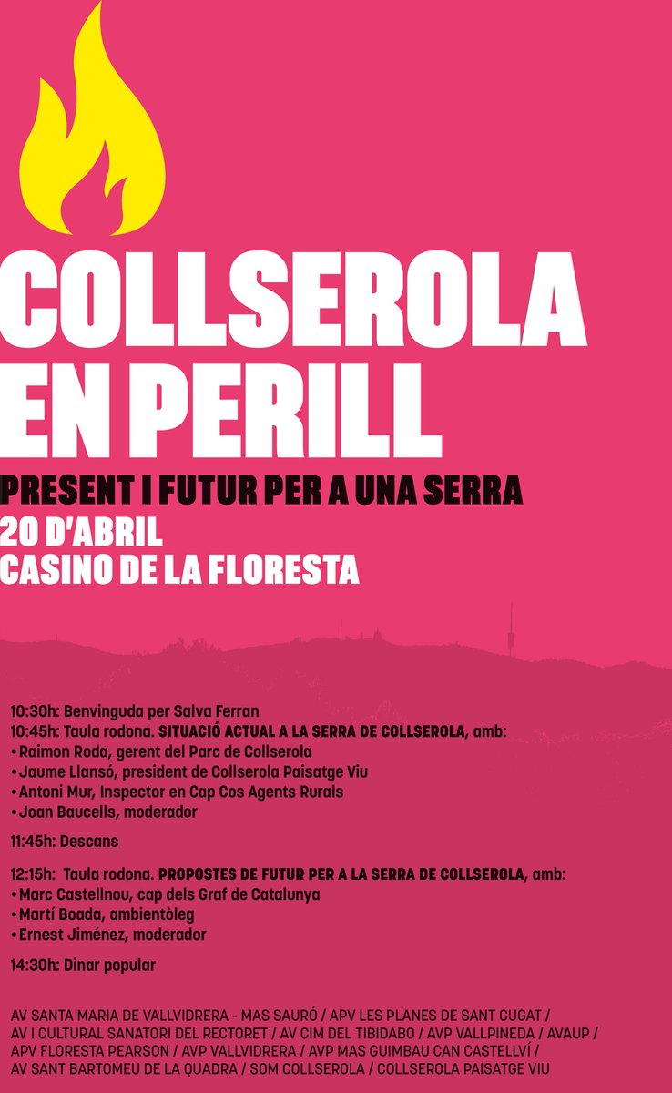 El 20 d'abril a la Floresta Jornada amb el sempre interessant Marc Castellnou! No us ho perdeu! Propostes de futur per Collserola! @incendi