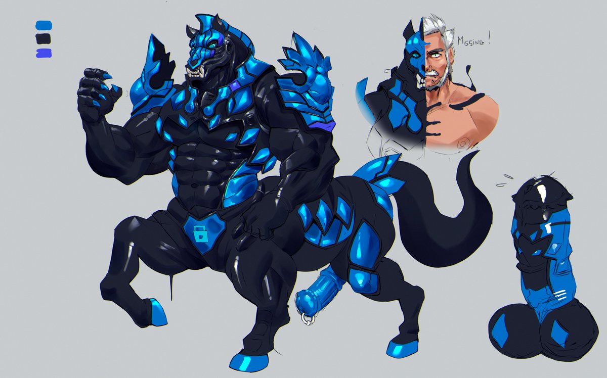 Esganoth's tweet photo. A reference from last year, retired hero corrupted into his monster form. https://t.co/Hkqiy5vgqZ