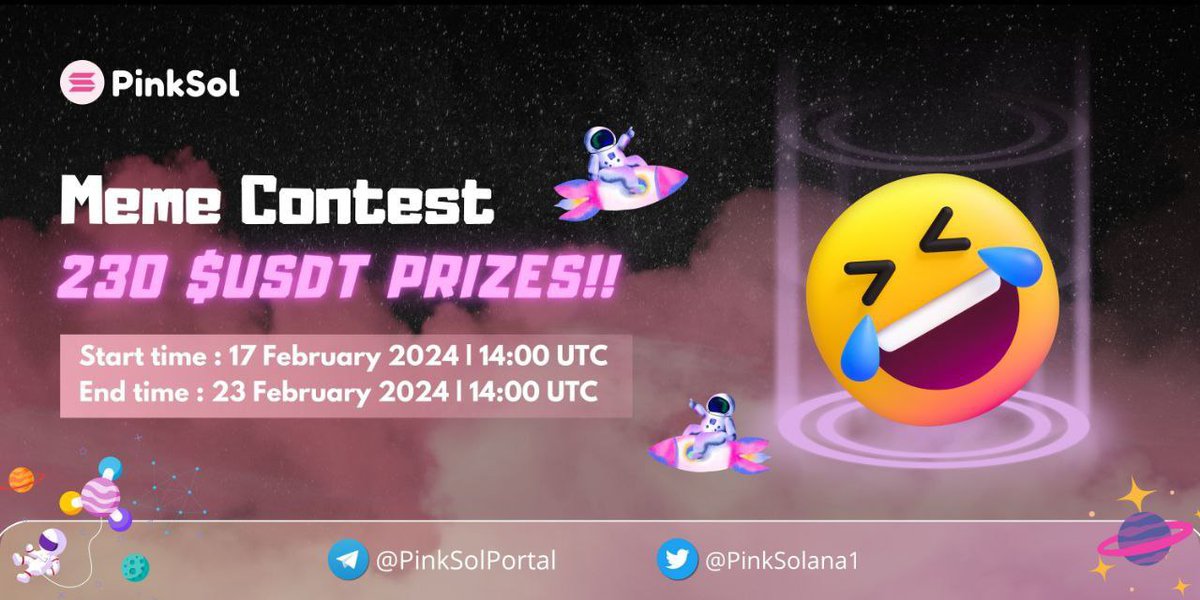 PinkSolana1's tweet photo. Meme Contest 230$ Pool Prize

• Join TG : https://t.co/diV0nvl4aF
• Reply This Post With Your Meme
• RT and Like This Post
• Tag 3 Your Friends

Prize : 1. 100$ , 2. 80$ , 3.50$

#Solana #SOL #PinkSol #MemeContest https://t.co/uWz69h63z6