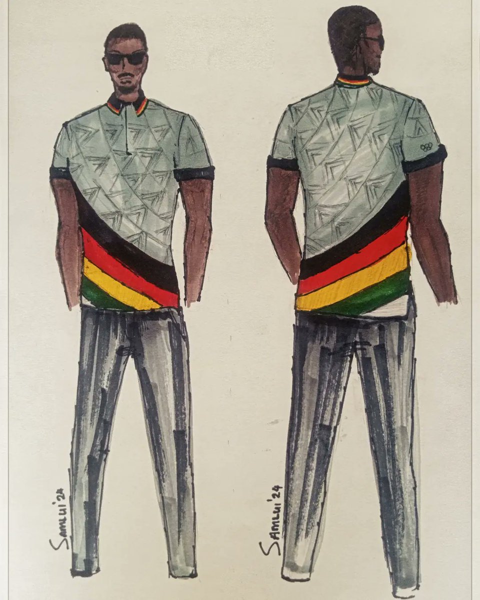 SamLui_Milanzi's tweet photo. Proposed Zim Olympics team opening ceremony outfit, sample 1.
Kindly Like, Share abd Retweet if you'd like to see it come to life.
#Madeinzwe #proudlyzimbabwean #zimolympicteam #fashion #illustration #Art https://t.co/rdGbSSHzVk