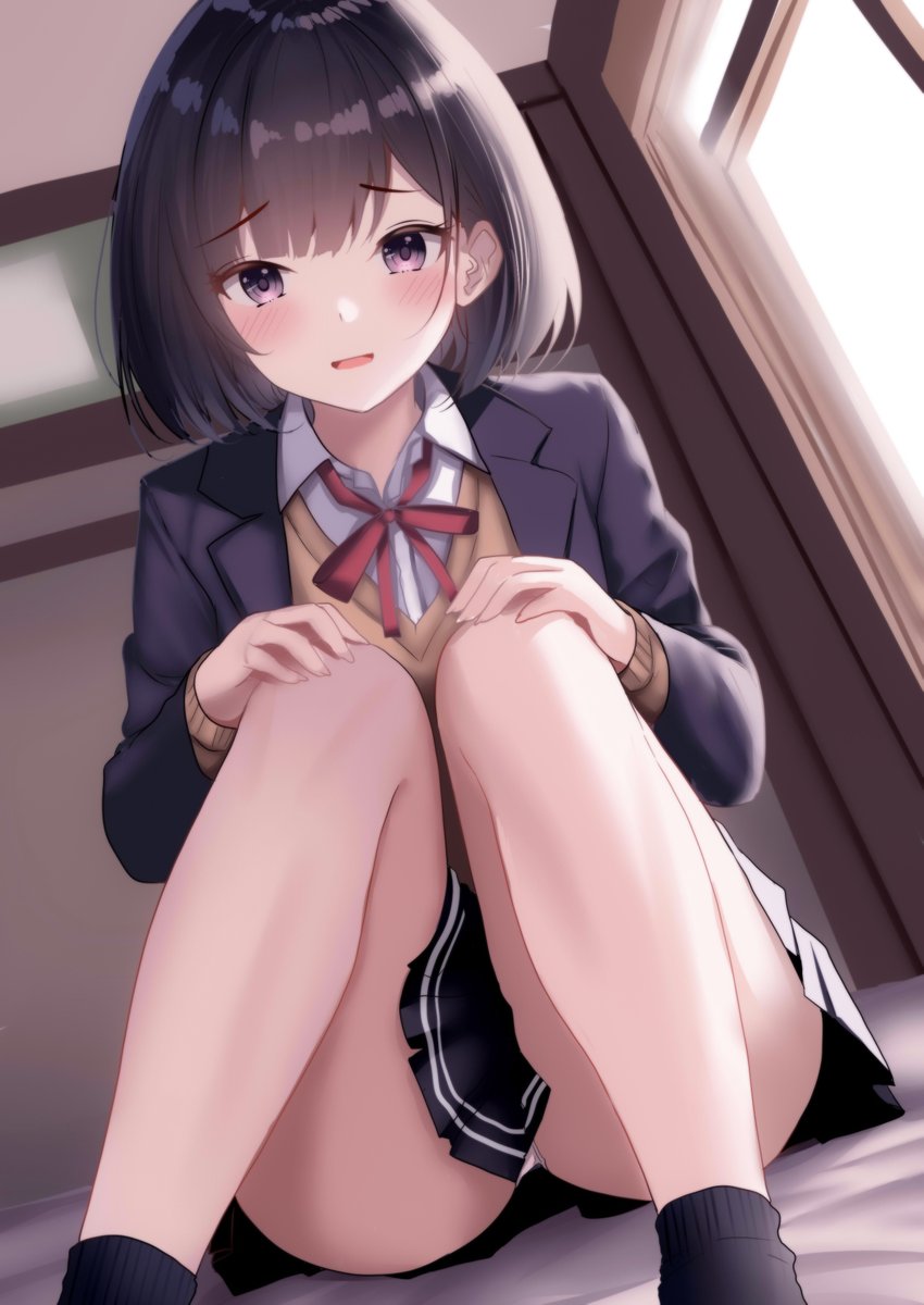 「#あなたが描く女子がみたい黒髪ロングヘアちゃんと、ショートヘアちゃん!! 」|火村 モリタカ＠/5月COMITIA144（B51a)/その次は神戸かわさき10のイラスト
