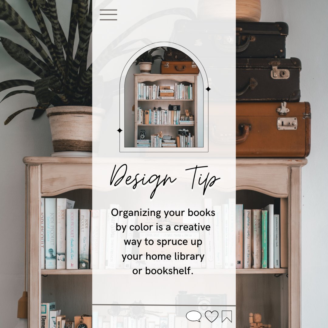 Grab all the books with bright covers and arrange them in rainbow order - red, orange, yellow, green, blue, and purple. You can even mix up the different shades of each color or pair them together to create a unique look. 

#designtips #designtip #getconnectedwithdawn