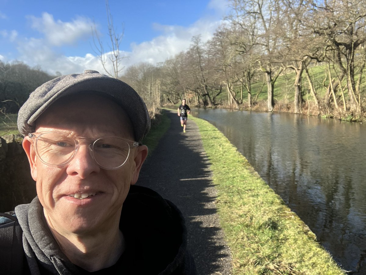 Sore ankle and chesty cough so walking today. This stretch of canal from Todmorden to Sowerby Bridge is a happy place.