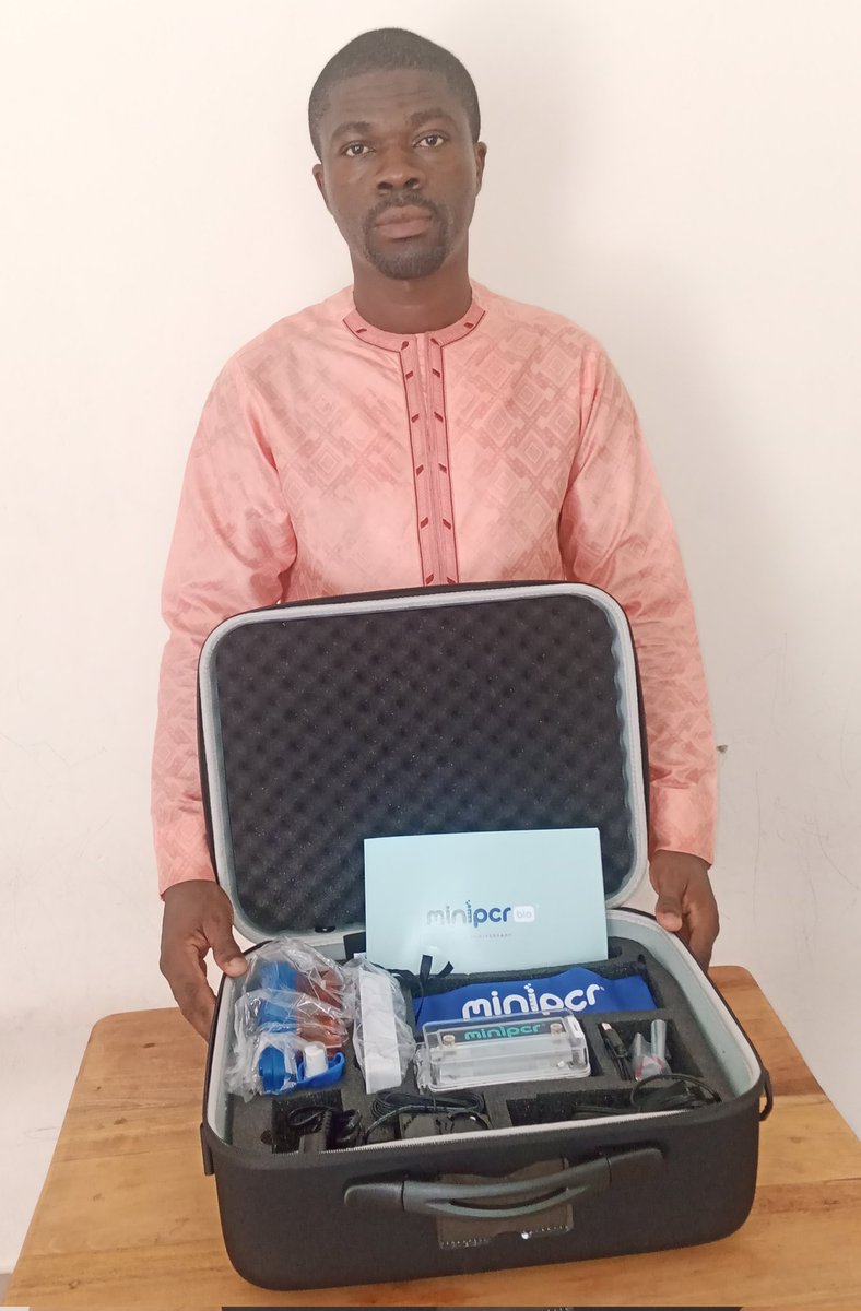 simon_abahi's tweet photo. Thanks @eDNAcollab for 2024 microgrant from @miniPCR I received a mini16x thermal cycler, a blueGel electrophoresis system with USB power adaptor, a pipette, and a field carrying case.
We promise to use the equipments for eDNA research in Benin.#eDNAresearch #macroinvertebrates https://t.co/6tMO1GRjrV