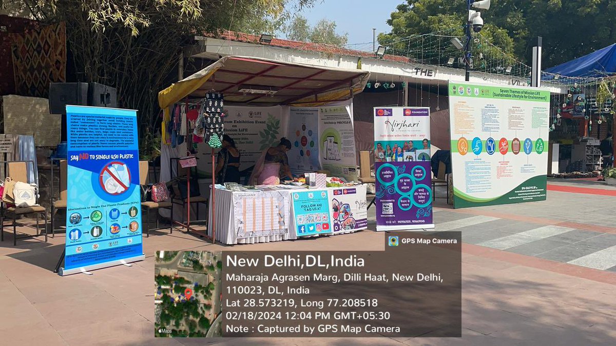 An awareness cum exhibition event titled “Mission LiFE- Awareness cum Exhibition event” was organised by SPA -EIACP PC RP today at Dilli Haat, INA. The objective was to sensitise the visitors of the concerns of environment and concepts of Mission LiFE #MissionLiFE #Dillihaat #SUP