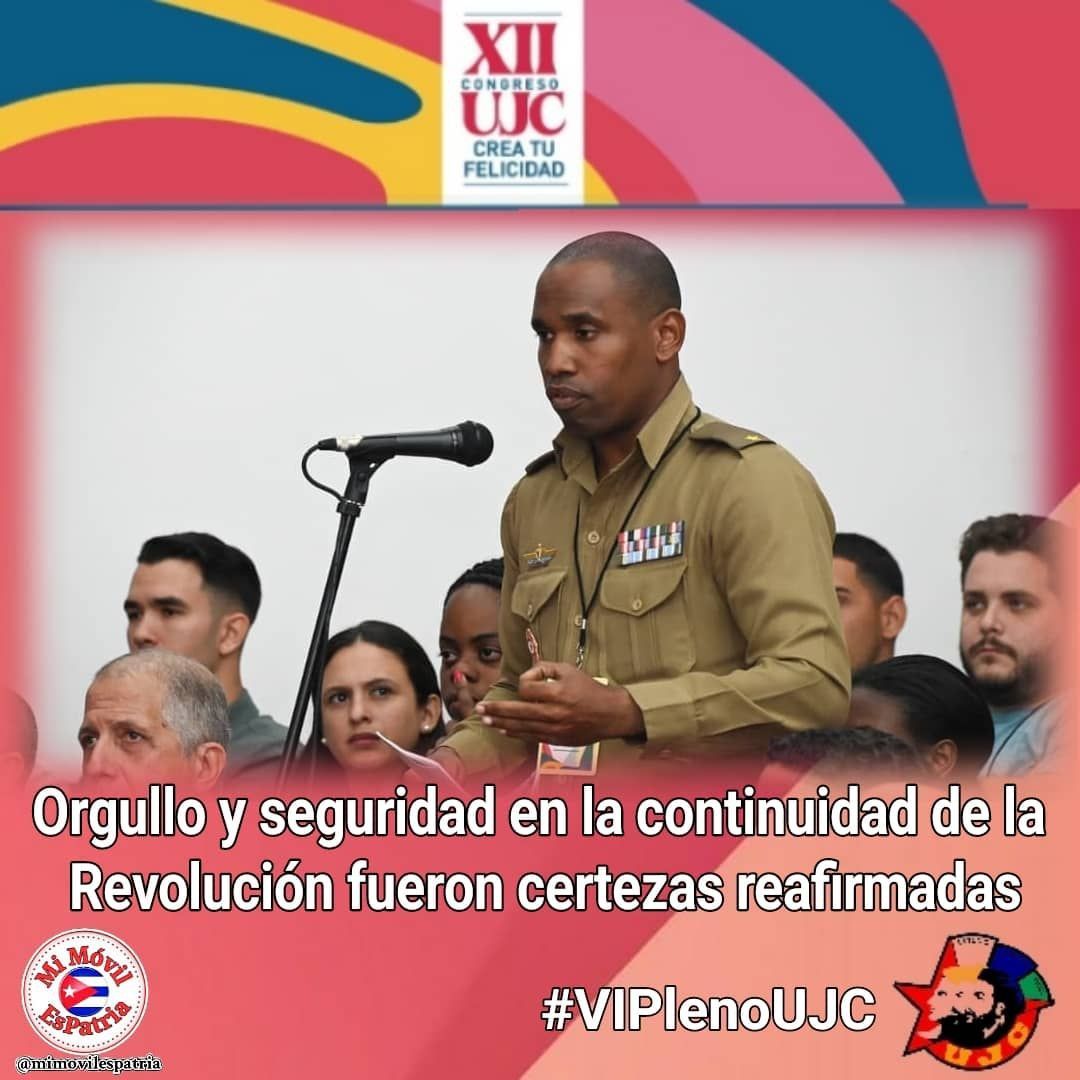 Yilberth122774's tweet photo. Continuidad de la Revolución y sus más altos valores, ideas del VI Pleno del Comité Nacional de a UJC con la presencia de nuestro Primer Secretario del Partido y Presidente de la República de Cuba Miguel Díaz Canel Bermúdez.
#UJCdeCuba
#VIPlenoUJC
#ContinuidadYMasProgreso https://t.co/h9JrB9GANK
