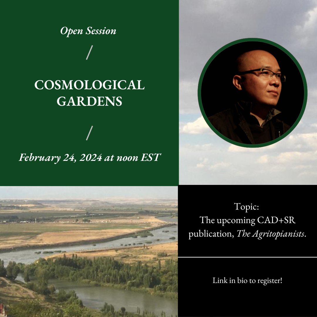 Thrilled to announce the upcoming Cosmological Gardens Study Group, led by Ou Ning. This session will be focused on his upcoming book to be published by CAD+SR, 'The Agritopianists.' Saturday, Feb 24, 2024 12:00 EST Register and read Ou Ning's bio here: loom.ly/JLpGX_0