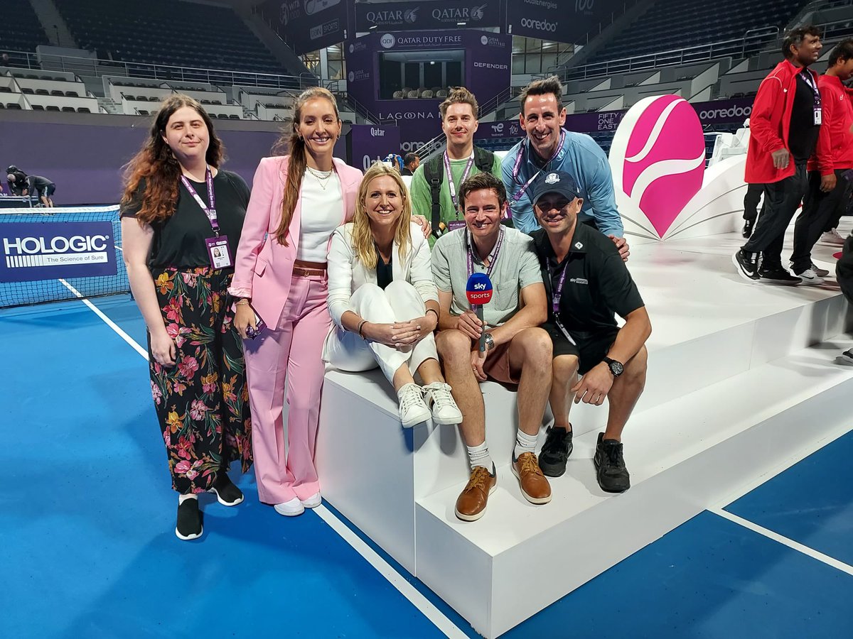 A great week and a lot of fun launching @SkySportsTennis this week in Doha with a lovely team 🤗