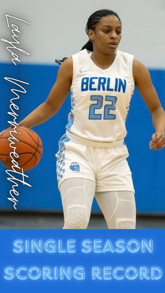 With her 15 points on Friday night, @LMerriweather22 set the @ladybearsbbk single season scoring record, now with 361 points on the season! Way to go, Layla! 💪🏻🐻🏀Keep it rolling 2’s! @Todd_spinner @OBHSBoosters @BerlinBearsAD #HardWorkPaysOff #ClawsUp