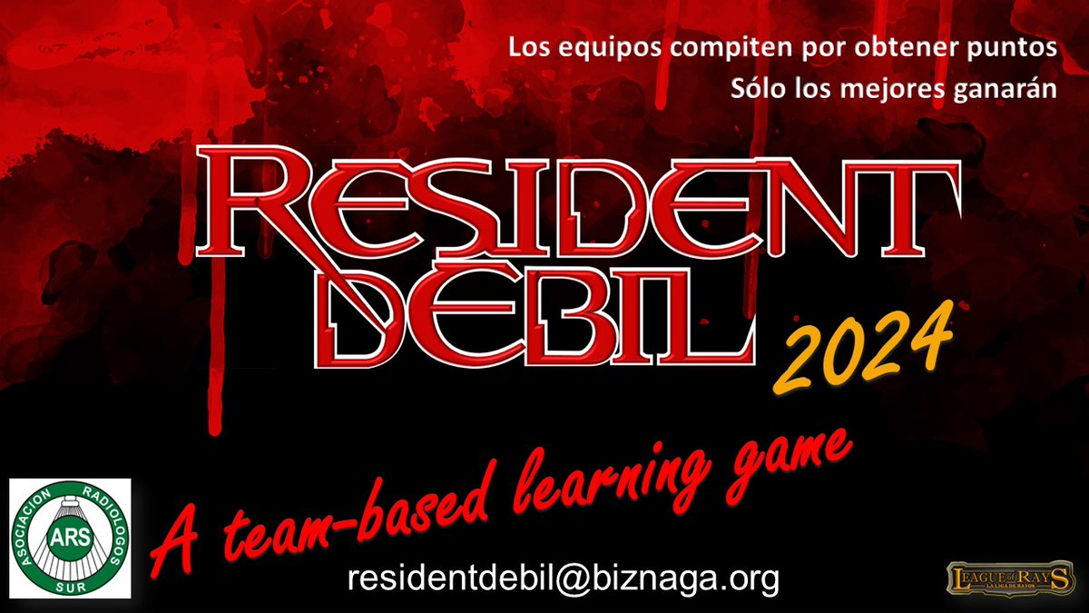 pakosendra's tweet photo. @SERAM_RX @residentesSERAM @SecondLife @APURF_es @Sedem_ORG #ResidentDebil es una adaptación del juego #LeagueofRays, solo que nivel residente de radiodiagnóstico. Un proyecto originado dentro del PIE22-045 en la @InfoUMA , coliderado por @PedroALtanto apoyado por la Asociación de Radiologos del Sur, filial de @SERAM_RX https://t.co/HU7TK8wG4X