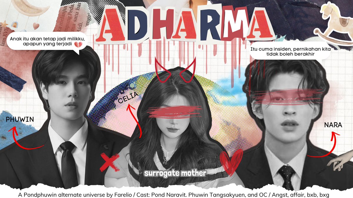 phuwinings's tweet photo. Adharma — pondphuwin au

•

•

Ketika keinginan Phuwin memiliki anak dengan cara 'sewa rahim' yang malah menjadi petaka bagi kehidupan pernikahannya yang harmonis dengan Nara. https://t.co/hiGmDBvWgG