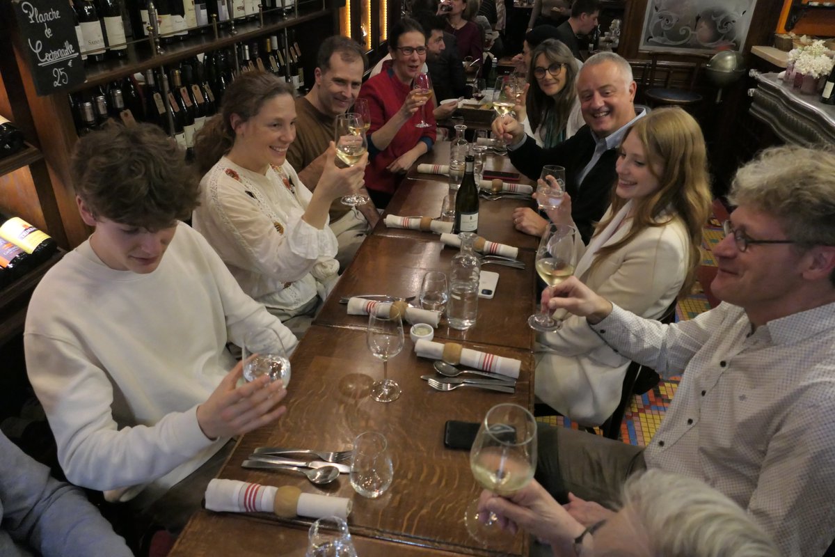 Fun was had at and after my habilitation defense in Paris last Friday! 
On the committee, from left to right: Peter Lauwers, Agnès Celle, <a href="/DepraetereIlse/">Ilse Depraetere</a>, Dominique Legallois (my "garant"), and Hans Boas. 
(OWLs are, in Charles Fillmore's tradition, ordinary working linguists.)