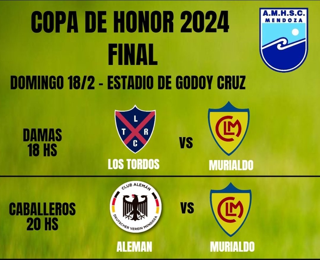 Otra vez en las finales. DAMAS y CABALLEROS. Esta tarde hay q alentar. Juega el mas grande 🏑🏑🏑