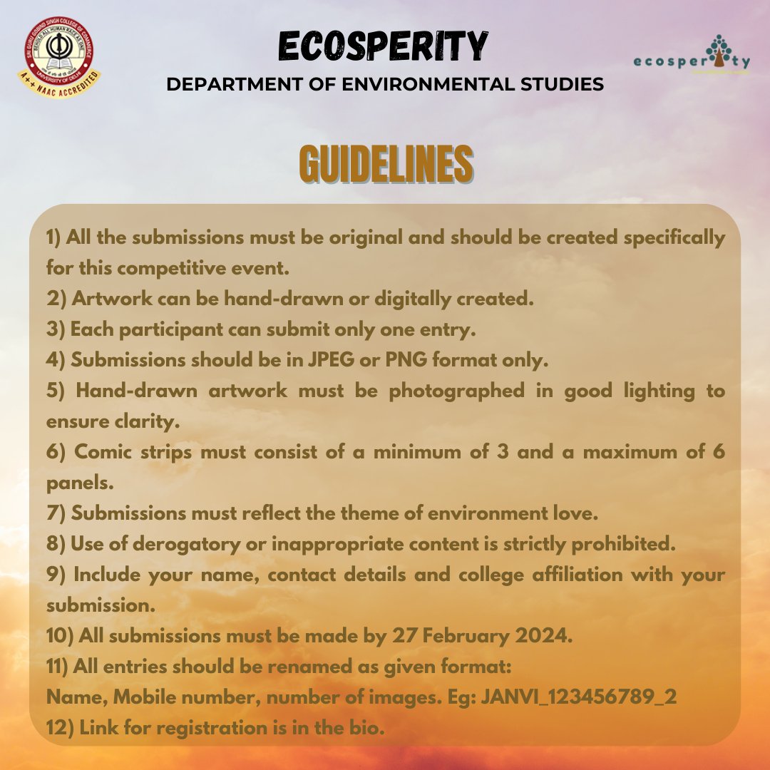 Ecosperity_'s tweet photo. Join Ecosperity for an exhilarating online event 'Nature's Narrative:Doodle and Comic Strip Designing'. Let your creativity run wild as we delve into the wonders of our planet. 🎨 Register now through the following link-
https://t.co/VYMBoTYI9A
#NatureNarrative#Ecosperity https://t.co/KILvrFiPZp