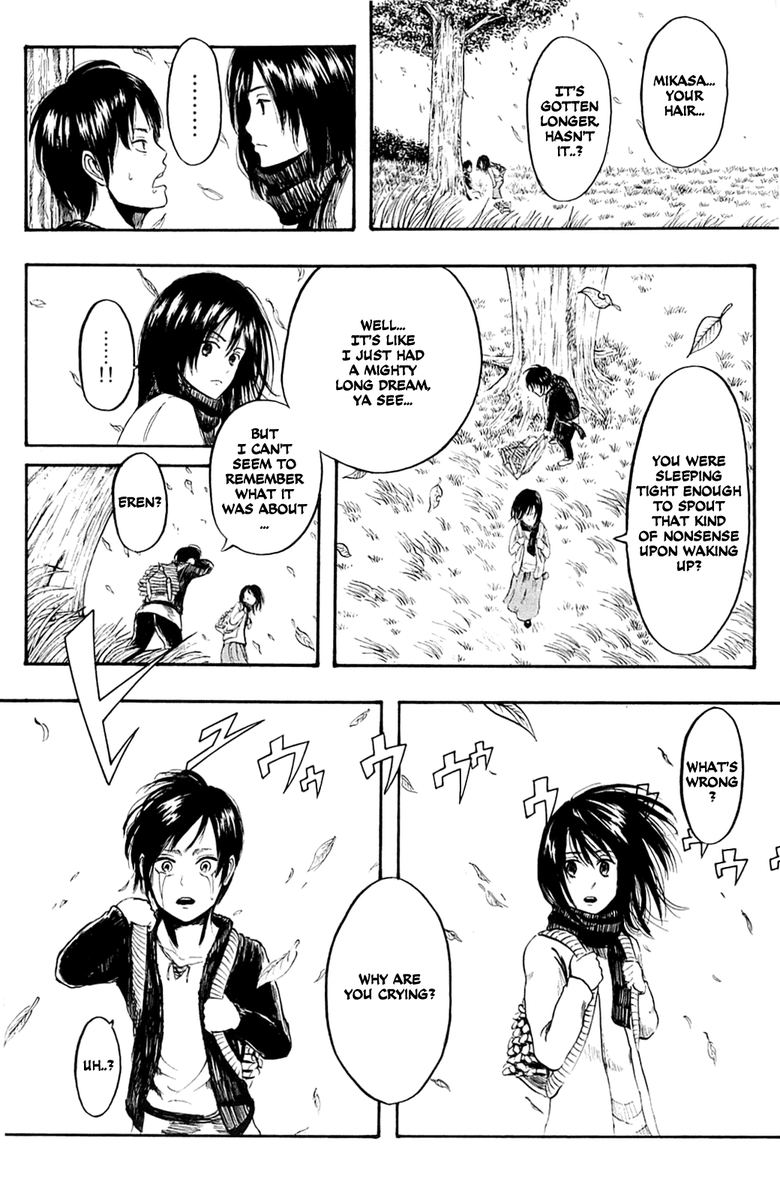 animeDGuy's tweet photo. Eren says that mikasa's hair have grown longer, because the vision he saw Mikasa had short hair in it while during that current time Mikasa had longer hair https://t.co/EH91hSliSF